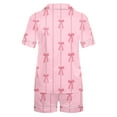thumbnail image 6 of YanHoo Womens Button Down Pajamas Set Cute Printed 2 Piece Short Sleeve Sleepwear Bride Soft Pj Lounge Shorts Sets S-XXL, 6 of 7