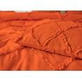 thumbnail image 4 of DNG Creations 3 Piece Diamond Ruffle Comforter 100% Egyptian Cotton, 800TC - Solid Orange Colour - Super Soft 550 GSM All Season ( Oversized Queen - Size ), 4 of 6