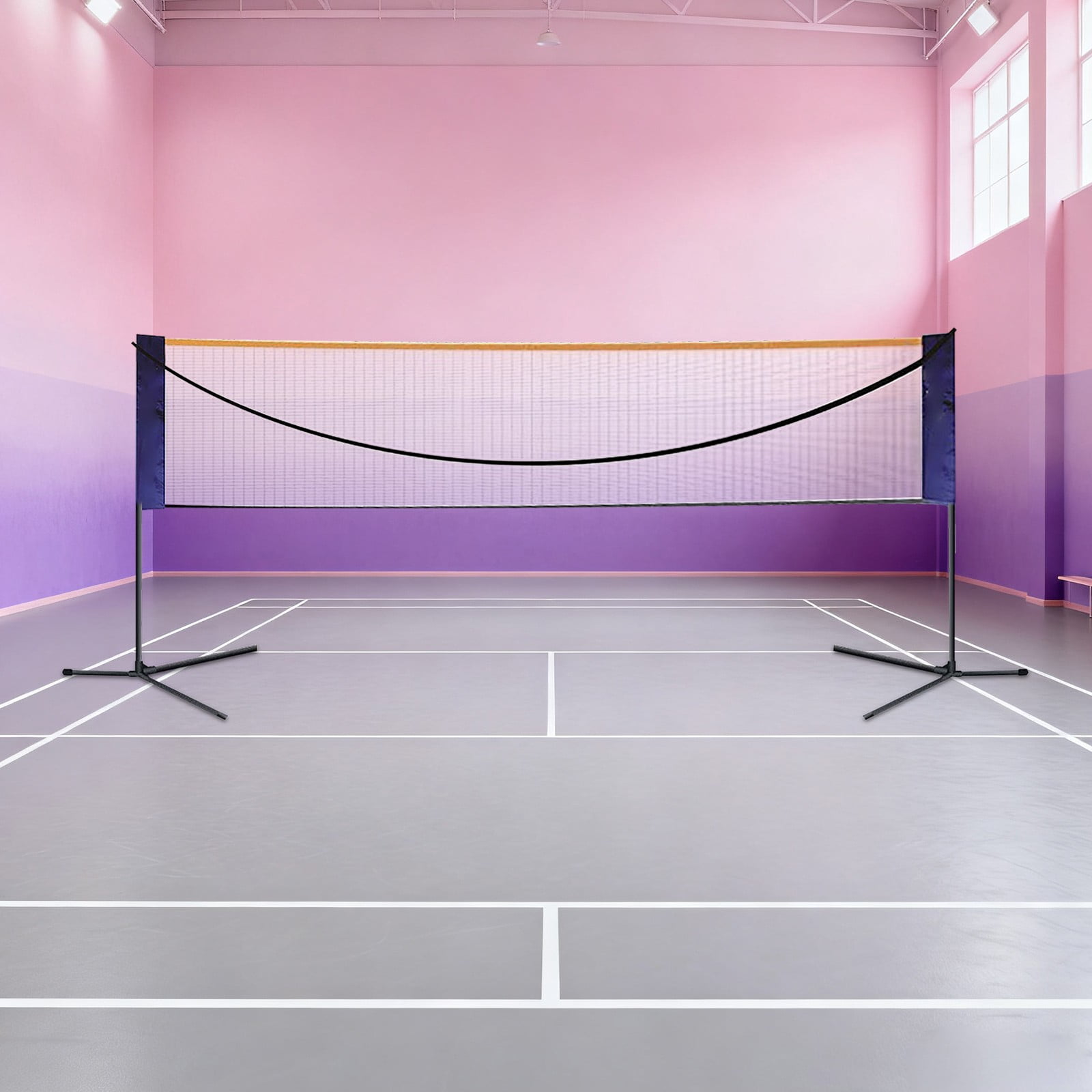 Miumaeov 20ft Badminton Net Portable Volleyball Tennis Net Set Height Adjustable W/ Carry Bag and Stand