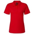 thumbnail image 5 of Gildan Softstyle Women's Pique Polo, 100 Cotton Comfortable Short Sleeve Shirt, Red, Sizes S-2XL, 5 of 5