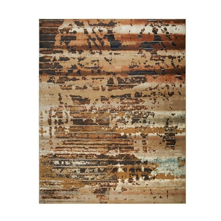 Superior Damara Splatter Abstract Indoor Area Rug  5  x 8   Cream/ Rust