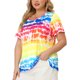 thumbnail image 1 of Women's Plus Size T Shirts Round Neck Multi Color Dye Casual Tops Multi-color 2X, 1 of 7