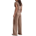 thumbnail image 3 of MSJUHEG Linen Pants Women Summer Work Outfits for Women 2 Piece Outfits 2025 Tank Crop Top Wide Leg Pants Set 2 Piece Matching Summer Summer Pants Sets Women 2 Piece Outfits Khaki XL, 3 of 7