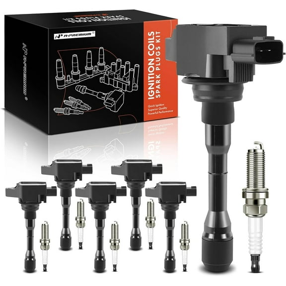 A-Premium Set of 6 Ignition Coil Pack and Iridium Spark Plugs Compatible with Infiniti Q50 2016-2021, 3.0L