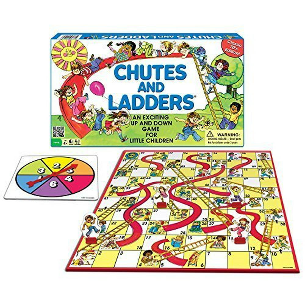 Classic Chutes and Ladders Board Game, Fun without Words: ???Chutes and ...