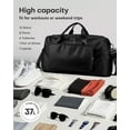 thumbnail image 4 of Gym Bag for Men and Women - Travel Duffle Bag with Shoe Compartment and Waterproof Pocket, Carry on Luggage with Trolley Sleeve for Sports, Weekend Trips, Black, 4 of 5