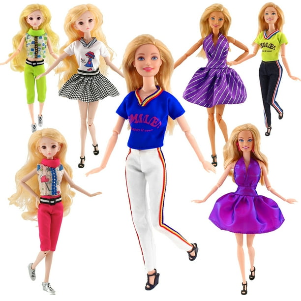 nipocaio Barbie Fashion Costume 7 Pieces 7 Doll Accessories for