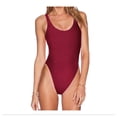 thumbnail image 4 of Traje de baño de tela lisa sin espalda, bikini adelgazante sexy de nailon de color sólido, traje de baño de triángulo para mujer, 4 of 6