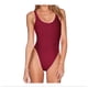 thumbnail image 2 of Traje de baño de tela lisa sin espalda, bikini adelgazante sexy de nailon de color sólido, traje de baño de triángulo para mujer, 2 of 6
