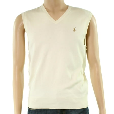 Ralph Lauren Boys Sweater Vest - Polo Ralph Lauren NEW Yellow Mens Size Small S Embroider Vest Sweater