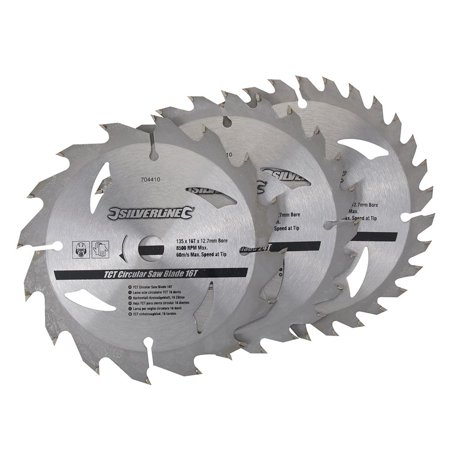 

Silverline - TCT Circular Saw Blades 16 24 30T 3pk - 135 x 12.7 - 10mm Ring