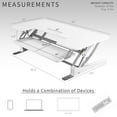 thumbnail image 4 of VIVO White Height Adjustable Extra Wide 42" Stand Up Desk Converter Workstation, 4 of 8