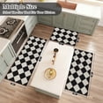thumbnail image 4 of MeyJey Diamond Plaid Kitchen Rugs Sets of 3, Non Slip Kitchen Floor Mats Washable Kitchen Rug, Black White, 4 of 8