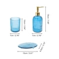 thumbnail image 2 of Conjuntos Únicos de Accesorios de Baño Reutilizables de Rayas Verticales Kit de Vidrio Azul, 2 of 4