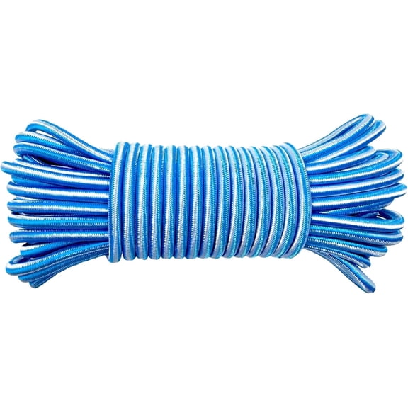 1/4" (6 mm) x 49FT Heavy Duty Bungee Cords - Marine Grade Polyester Shock Cord for Outdoor, Kayak & Tarp - 100% Natural Latex Core Elastic Cord
