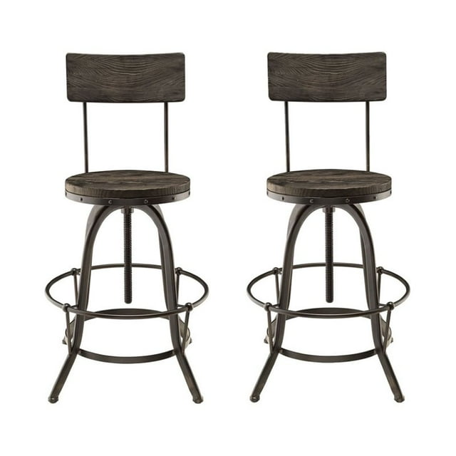 Hawthorne Collections Tabouret de Bar Réglable en Noir (Lot de 2)