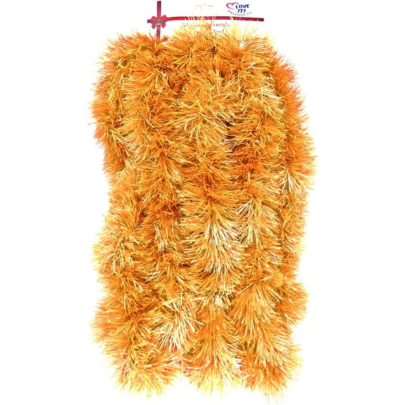 25 Ft. Long Beautiful Seasonal Holiday Super Lush Tinsel Garland from Love It! Products. Color: Copper