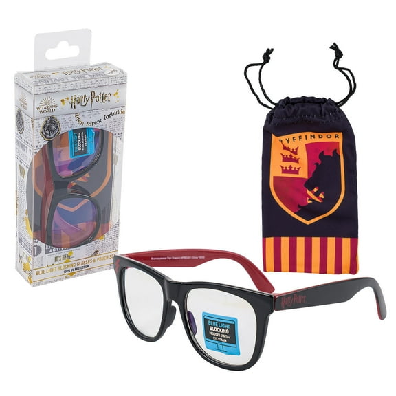 Harry Potter Blue Light Blocking Glasses & Pouch Set - 100% UV Protection - Reduces Digital Eye Strain