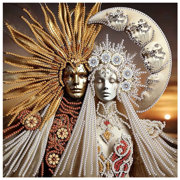 5D DIY Diamond Painting Kit Moon and Sun Religious Diamond Art Perfect for Home and Office Decor Ideal Gift for Holidays