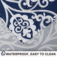 thumbnail image 3 of Rectangle Polyester Tablecloth Vintage Printed and Spill Proof Table Cover for Home and Kitchen (Blue and White, 60x104 Inch), 3 of 6