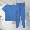 thumbnail image 2 of Ensemble de Sarrau pour Femme Tenue de Travail Décontractée Infirmière Léger avec Multiples Poches Moderne Couleur Bleu Pâle m, 2 of 9