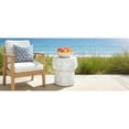 thumbnail image 3 of TENGDA Double Barrel Shape Concrete Side Table, Modern Patio Accent Table with Crack Texture, Multi-use Garden Stool for Outdoor Decor, 3 of 14