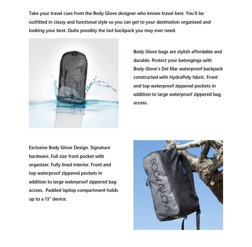 body glove del mar waterproof large backpack