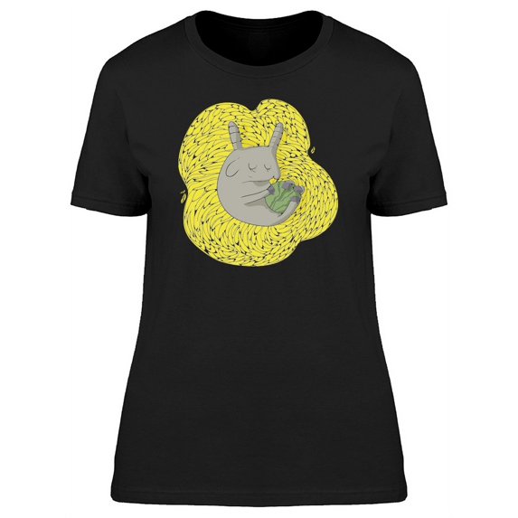 Goat Sleeping With Cabbage T-Shirt Women -Image by Shutterstock, Female Large