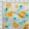 thumbnail image 2 of oneOone Organic Cotton Voile Fabric Watercolor Leaves & Peony Floral_Printed Craft Fabric BTY 42 Inch Wide, 2 of 4