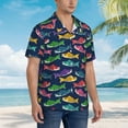 thumbnail image 3 of Susaid Colorful Carp Streamer 1 Print Hawaiian Shirts for Men Women,Hawaiian Summer Short-Sleeve Casual Relaxed-Fit Button-Down,Medium, 3 of 7