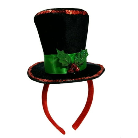 Mini Snowman Caroler Top Hat Headband Christmas Mistletoe Holly Berries Costume