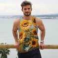 thumbnail image 6 of Gukieu Sunflower Field Art Print Men's Quick Dry Fitness Vest, Round Neck Sleeveless Fitness Bodybuilding Top-Small, 6 of 7