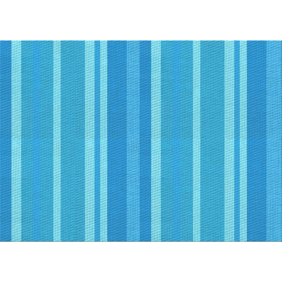Ahgly Company Indoor Rectangle Patterned Bright Turquoise Blue Area Rugs, 3' x 5'