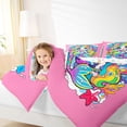 thumbnail image 3 of Erosebridal Cartoon Kawaii Mermaid 7 Pieces Bedding Comforter Set,Cute Rainbow Coral Starfish Full Bedding Set For Girly,Reversible, 3 of 7