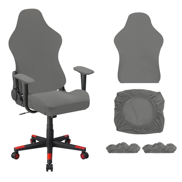 Fundas para Sillas de Juego, Funda Estirable para Silla de Oficina con Reposabrazos, Protector Elástico para Silla de Oficina de Juego Reclinable, Gris Claro