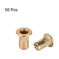 thumbnail image 2 of Unique Bargains M3 Carbon Steel Rivet Nuts Flat Head Insert Yellow Zinc 50Pcs, 2 of 3