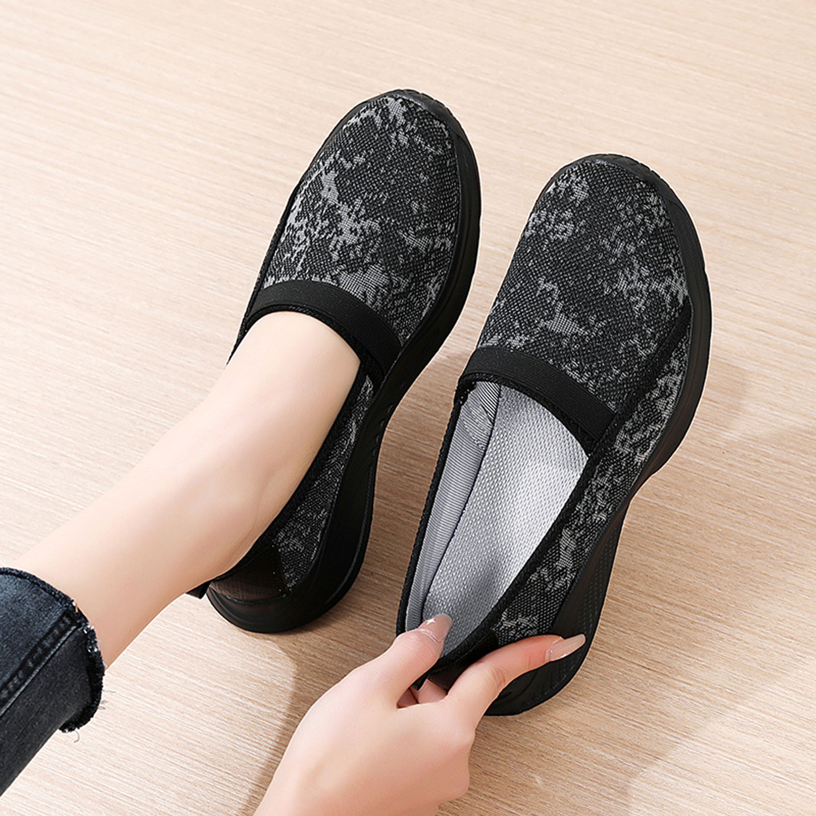 Blphud Cheap Shoes Summer Shoes for Women 2024 Shoes for Women Wide Women's  Slip on Travel Soft Sole Comfortable Shoes Outdoor Mesh Runing Fashion  Sports Breathable Shoes Womens Black 40 - Walmart.com