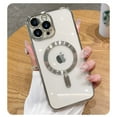 thumbnail image 1 of Compatible avec Étui iPhone 14 13 12 MagSafe avec Protecteur d'Objectif de Caméra, Protection Complète Étui Magnétique Transparente Compatible avec MagSafe Anti-Rayures pour iPhone 13 Pro Max, Argent, 1 of 6