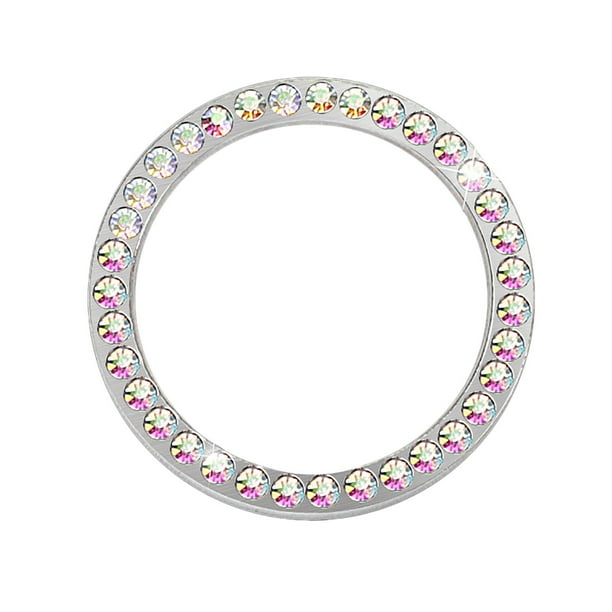 Botón de encendido del coche Anillo de decoración, diamante de cristal, para el estilo del coche, 2 PCS
