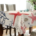 thumbnail image 5 of Yayeee Tablecloths 60" x 90" Rectangle Wrinkle Resistant Party Table Cover, Light Red Starfish, 5 of 8