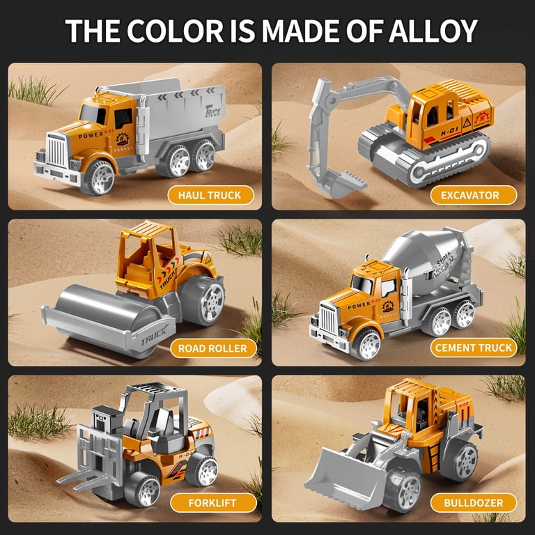 Lucky Doug Construction Truck Set With 6 Metal Vehicles and Play Mat photo 4