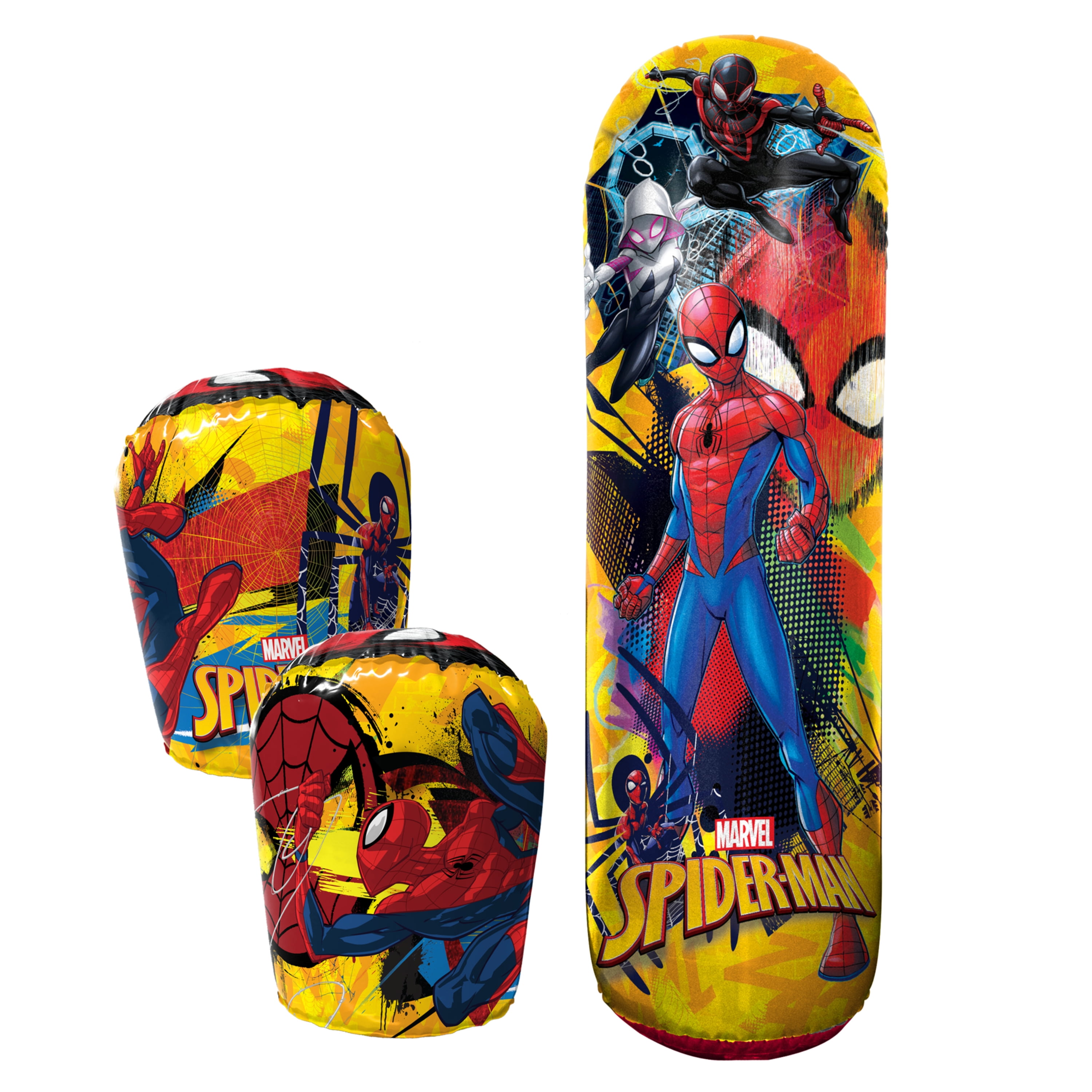 Green Spiderman Punch ball Colours Red & Yellow Orange Blue 