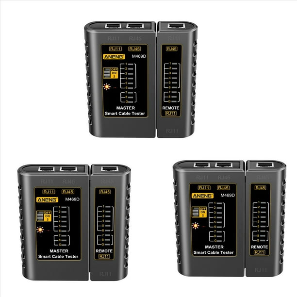 3X M469D RJ45 Probador de Cable Lan Probador de Cable de Red RJ11 RJ12 CAT5 UTP LAN Probador de Cable Herramienta de Red Reparación de Red A