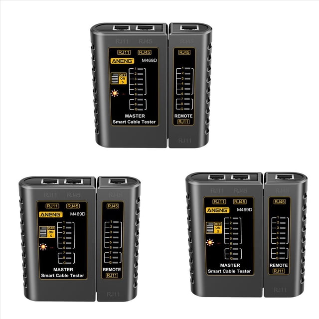 3X M469D RJ45 Probador de Cable Lan Probador de Cable de Red RJ11 RJ12 CAT5 UTP LAN Probador de Cable Herramienta de Red Reparación de Red A