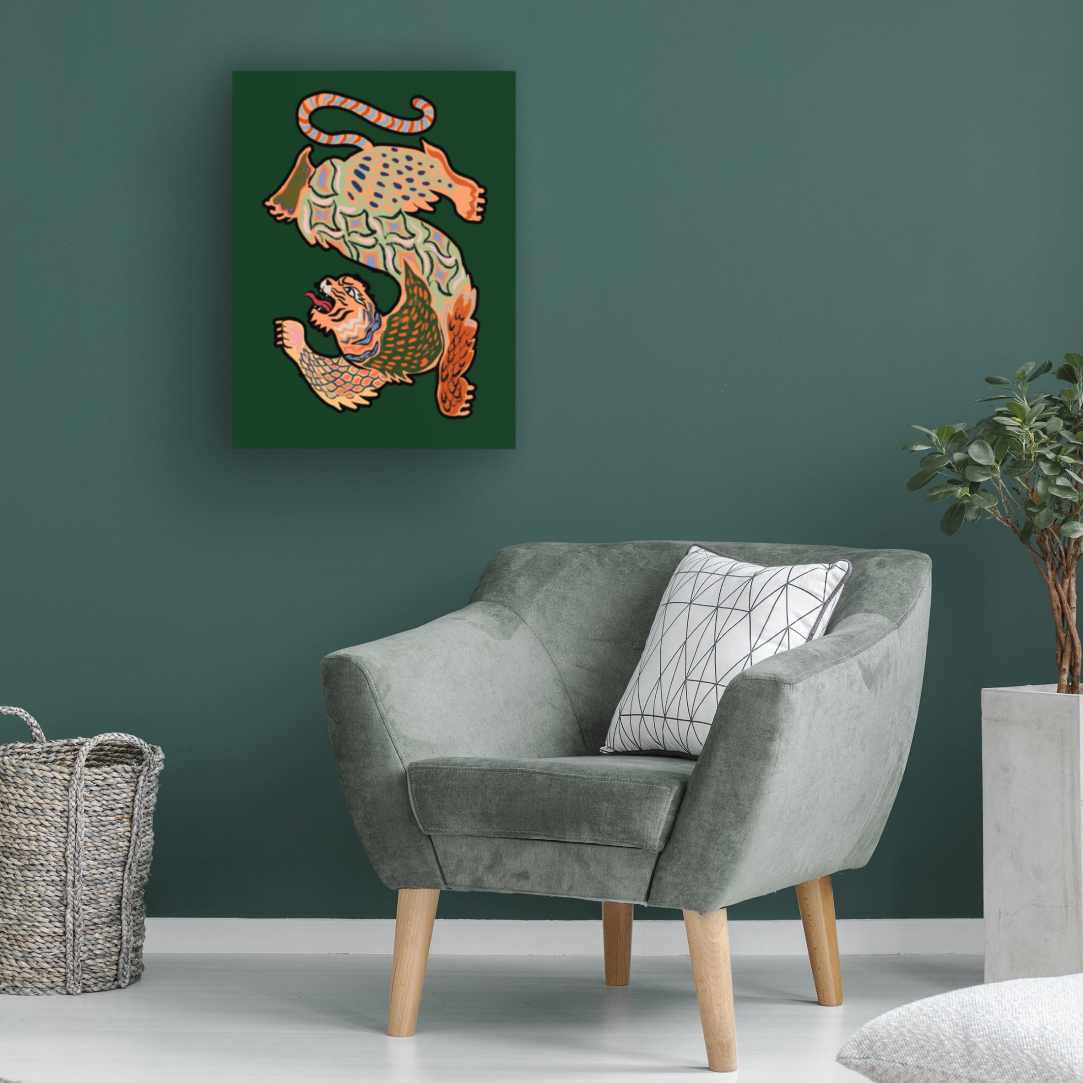 Trademark Fine Art Arty Guava  Asiantiger Green Canvas Wall Art