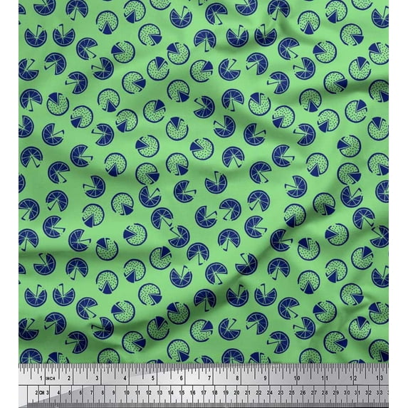 Soimoi Cotton Voile Fabric Pizza Food Printed Craft Fabric by The Yard 56 Inch Wide