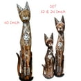 thumbnail image 2 of Stoneage Arts  Assorted Albesia Wooden Cats Statue with Varying Patterns (Dot Patten,  24 & 32 inch (Set of 2)), 2 of 6