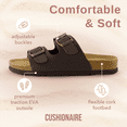 thumbnail image 6 of Cushionaire Lane Cork Footbed Sandals for Women – Comfortable Double Buckle Slip-On with Genuine Suede Footbed & Arch Support Slides for Women Footwear, 6 of 13