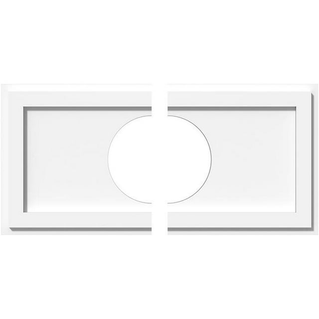 Ekena Millwork CMP24X12RE2-07000 7 in. ID x 8.25 in. Rectangle Architectural Grade PVC Contemporary Ceiling Medallion - 2 Piece