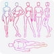 thumbnail image 1 of Plantilla para croquis del cuerpo humano, 30 x 30 cm, reutilizable. Bocetos de modelos femeninas. Plantilla decorativa para modelos de belleza femenina., 1 of 9